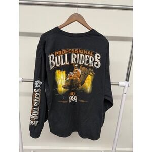 PBR Professional Bull Riding Men's Long Sleeve Shirt Black Size 3xl